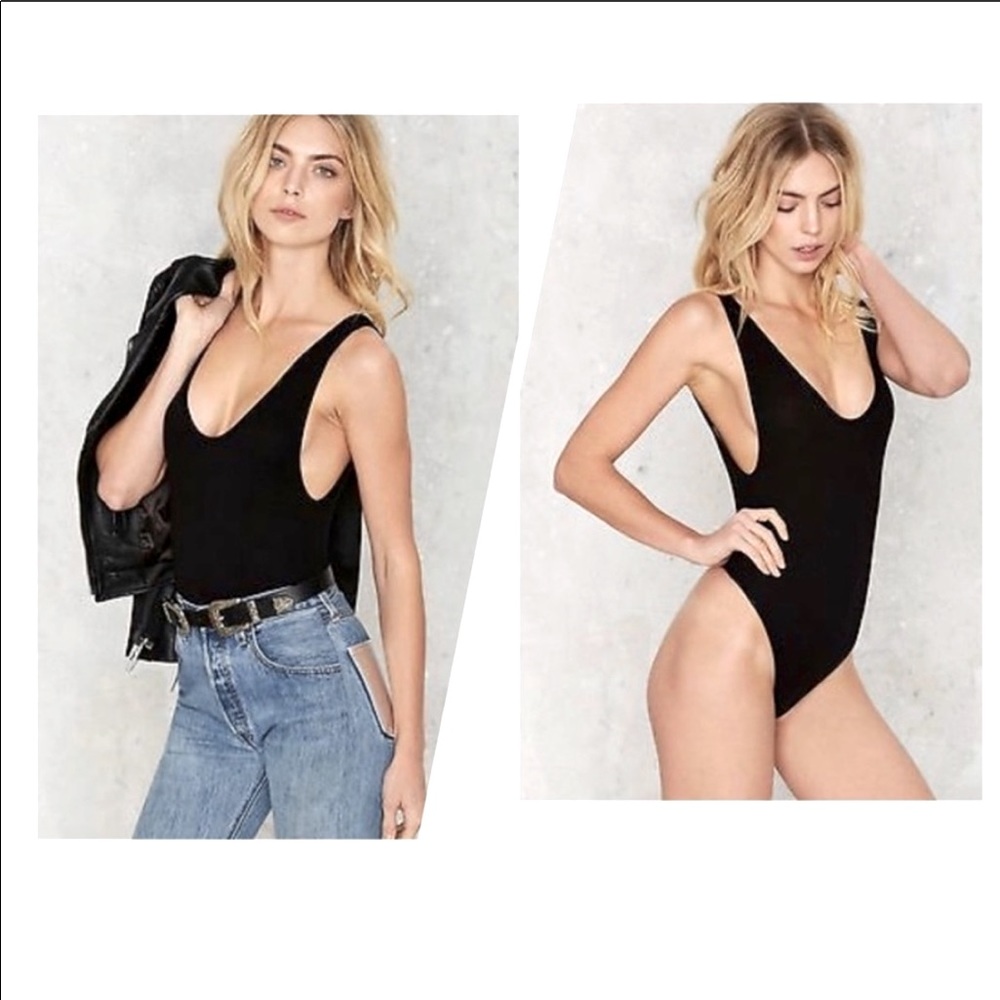 Nasty Gal Black Bodysuit with Low Back